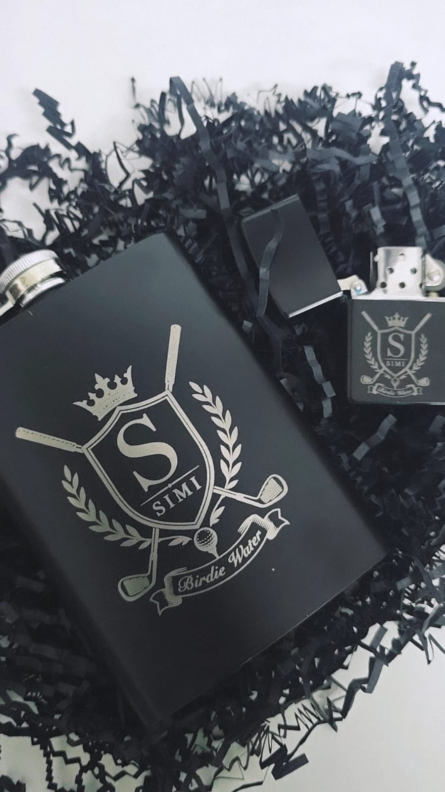 Personalised Hip Flask & Lighter Gift Set - Image 3