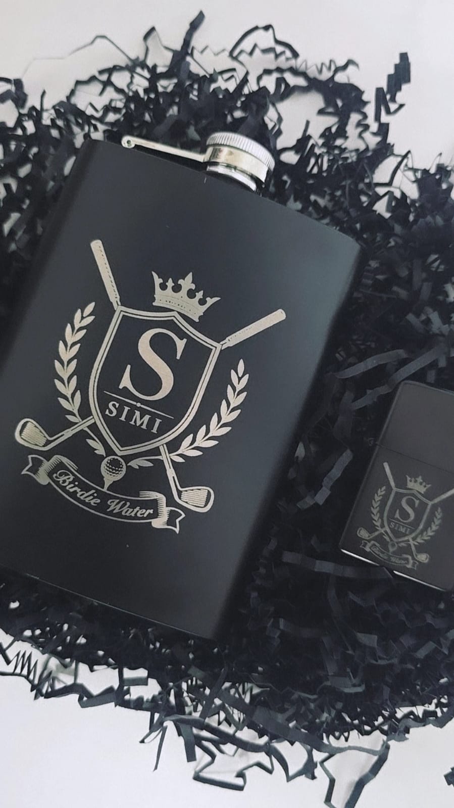Personalised Hip Flask & Lighter Gift Set - Image 5