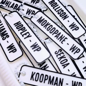 Personalised 3D-Printed Number Plate Keychain