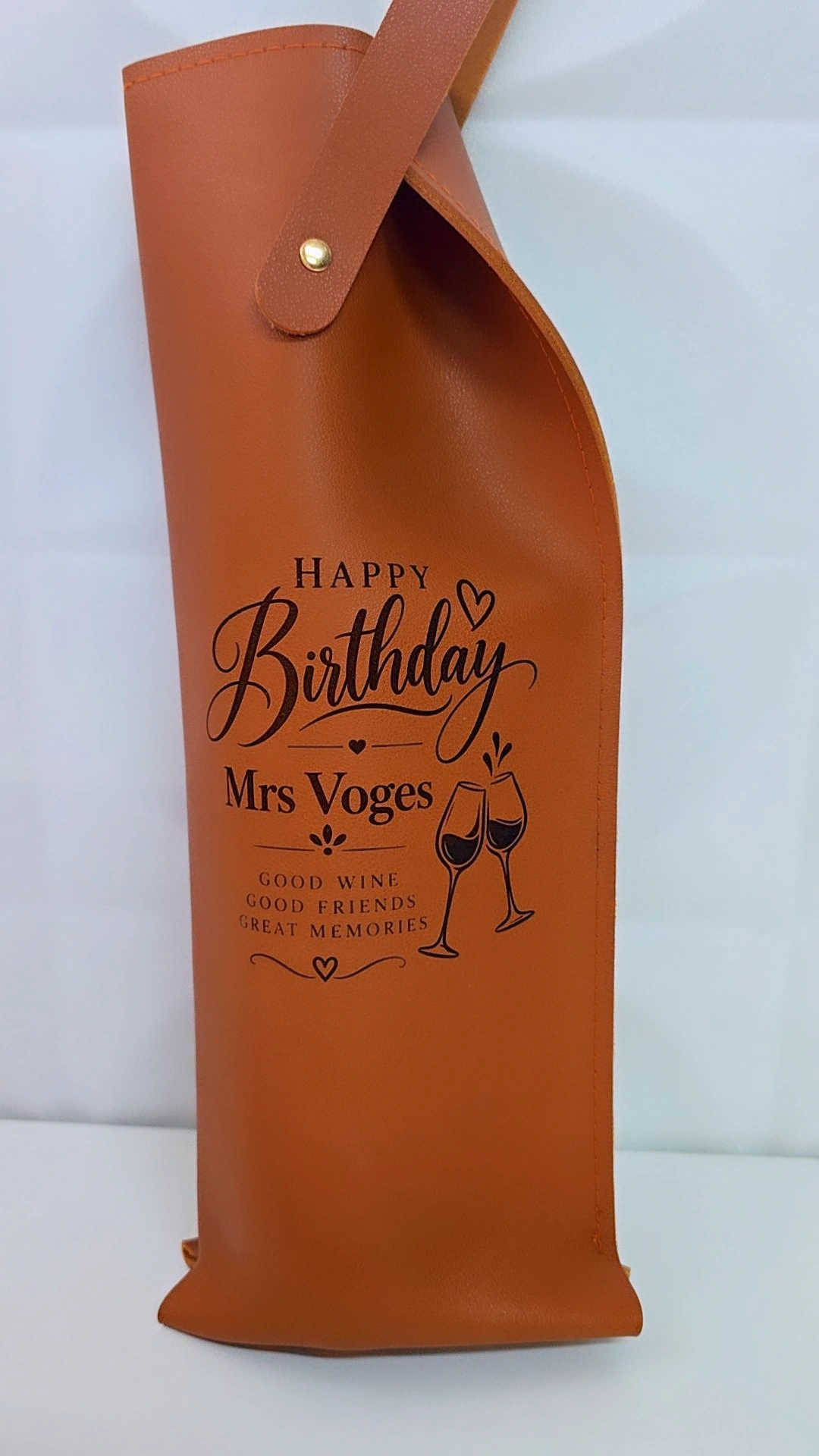 Personalised PU Leather Wine Holder - Image 2